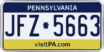 PA license plate JFZ5663