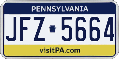 PA license plate JFZ5664