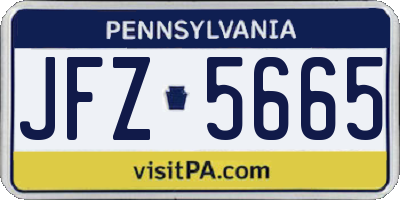 PA license plate JFZ5665