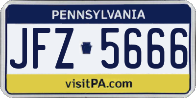 PA license plate JFZ5666