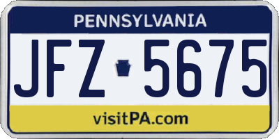 PA license plate JFZ5675