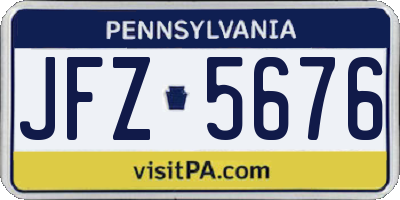 PA license plate JFZ5676