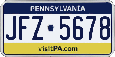 PA license plate JFZ5678