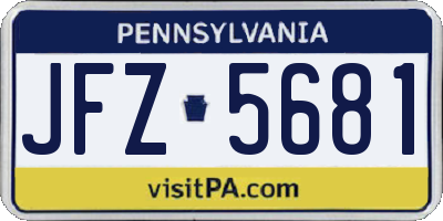 PA license plate JFZ5681