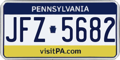 PA license plate JFZ5682