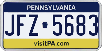 PA license plate JFZ5683