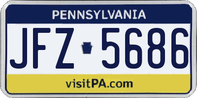 PA license plate JFZ5686