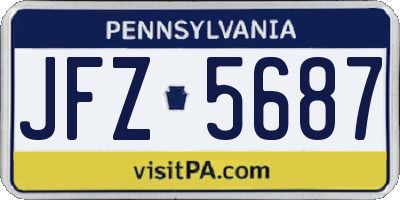 PA license plate JFZ5687