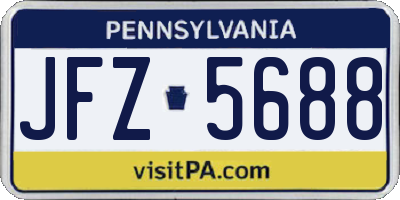 PA license plate JFZ5688