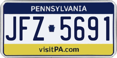 PA license plate JFZ5691
