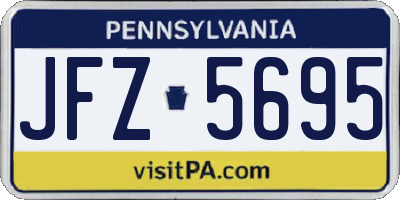 PA license plate JFZ5695