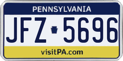 PA license plate JFZ5696