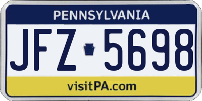 PA license plate JFZ5698