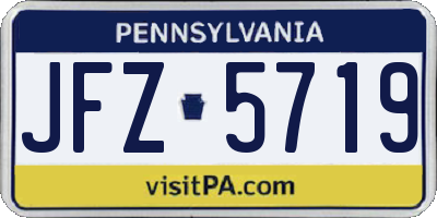 PA license plate JFZ5719