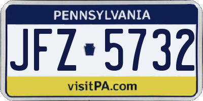 PA license plate JFZ5732