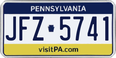 PA license plate JFZ5741