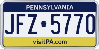 PA license plate JFZ5770