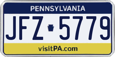 PA license plate JFZ5779