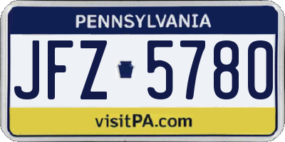 PA license plate JFZ5780