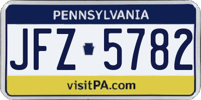 PA license plate JFZ5782