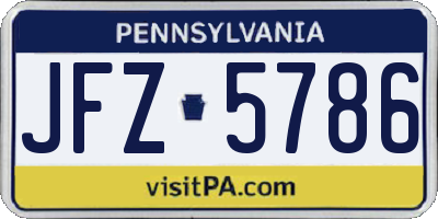 PA license plate JFZ5786