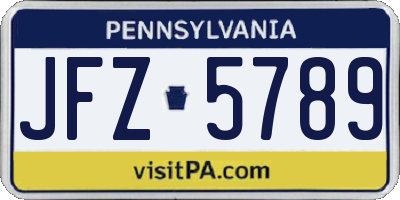PA license plate JFZ5789