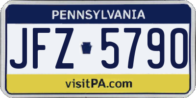 PA license plate JFZ5790