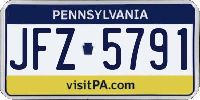PA license plate JFZ5791