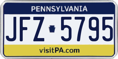 PA license plate JFZ5795