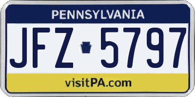 PA license plate JFZ5797