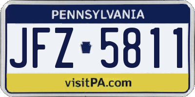 PA license plate JFZ5811