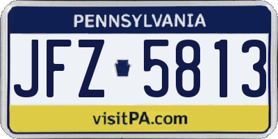 PA license plate JFZ5813