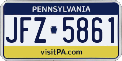 PA license plate JFZ5861