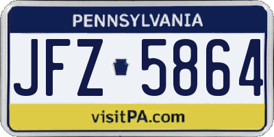 PA license plate JFZ5864