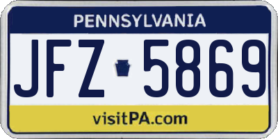 PA license plate JFZ5869