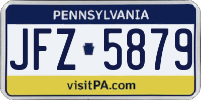 PA license plate JFZ5879