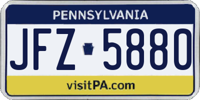 PA license plate JFZ5880