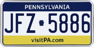 PA license plate JFZ5886