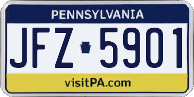 PA license plate JFZ5901
