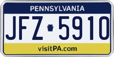 PA license plate JFZ5910