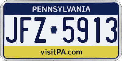 PA license plate JFZ5913