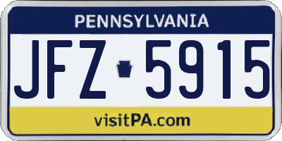 PA license plate JFZ5915