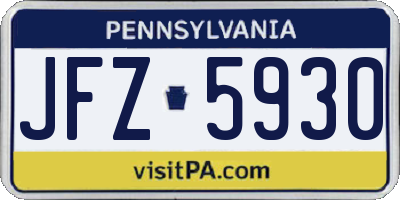 PA license plate JFZ5930