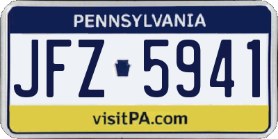 PA license plate JFZ5941