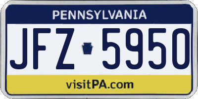 PA license plate JFZ5950