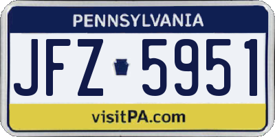 PA license plate JFZ5951