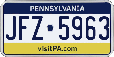 PA license plate JFZ5963