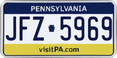 PA license plate JFZ5969