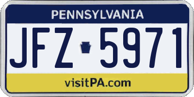 PA license plate JFZ5971