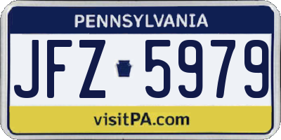 PA license plate JFZ5979